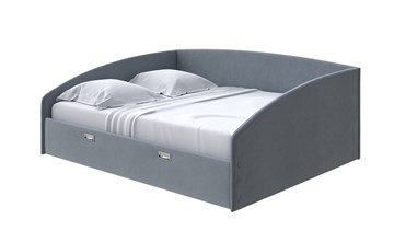 Кровать 2-спальная Bono 160х200, Велюр (Forest 17 Серый) в Омске