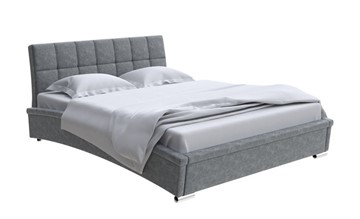 Кровать в спальню Corso-1L 200x200, Велюр (Gratta 4 Серый космос) в Омске