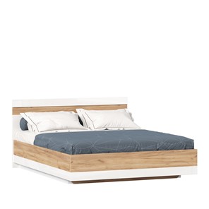 Спальная кровать Фиджи 1600 с подъемным механизмом ЛД 659.078, Дуб золотой/Белый в Омске