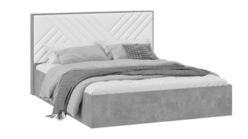 Кровать двуспальная с подъемным механизмом Хилтон Тип 1 без заглушины (Ателье светлый/Белый) в Омске