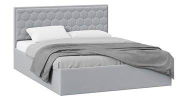 Спальная кровать с подъемным механизмом Порто (Велюр Confetti Silver) без заглушины в Омске