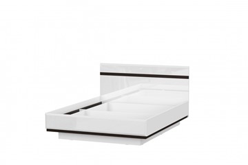 Кровать 2-спальная Соло универсальная 1,6х2,0, белый/белый глянец/венге в Омске