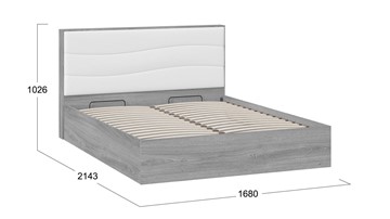 Кровать с механизмом Миранда тип 1 (Дуб Гамильтон/Белый глянец) в Омске - предосмотр 1