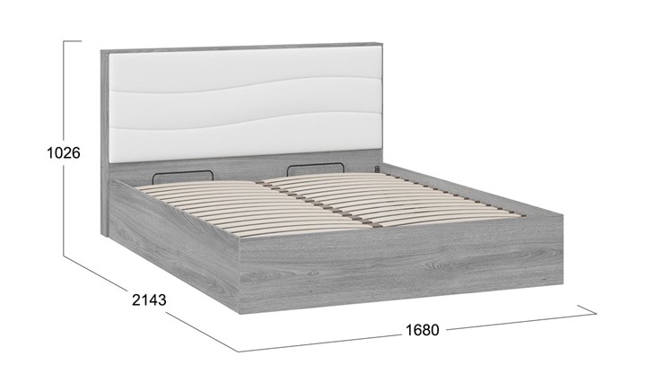 Кровать с механизмом Миранда тип 1 (Дуб Гамильтон/Белый глянец) в Омске - изображение 1