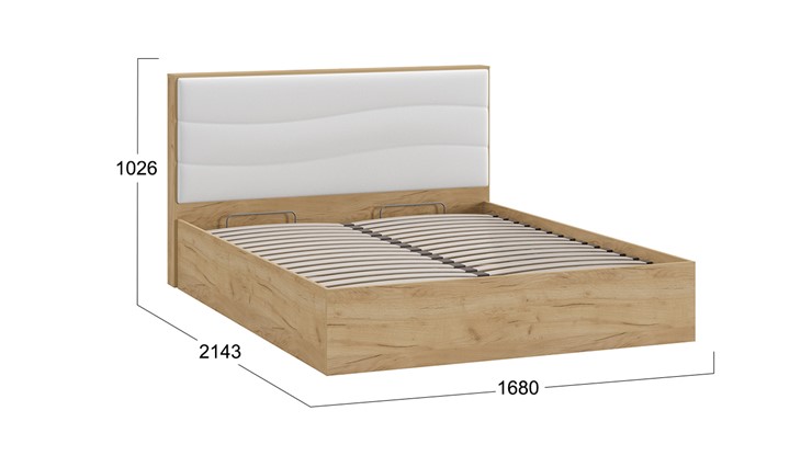 Кровать с механизмом 2-спальная Миранда тип 1 (Дуб крафт золотой/Белый глянец) в Омске - изображение 1