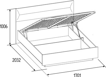 Кровать с подъемным механизмом Neo 307 Люкс (1600) в Омске - предосмотр 4