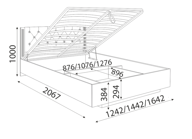 Кровать с подъемным механизмом Тиффани М41 в Омске - изображение 3