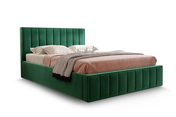 Кровать с механизмом 2-спальная Вена 1400 с ящиком, Велюр Мора зеленый в Омске