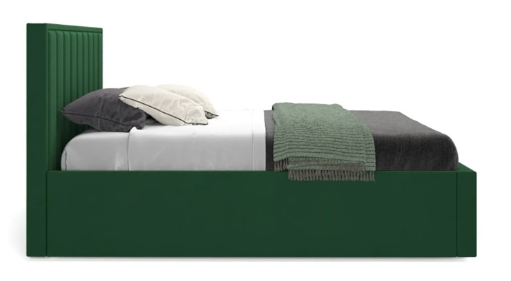 Кровать с основанием Вена 1400, Велюр Мора зеленый в Омске - изображение 2