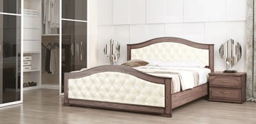 Спальная кровать СВ-Стиль Стиль 1, 160х190, кожзам, с основанием в Омске