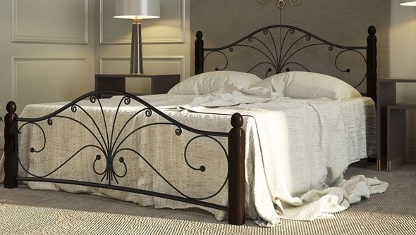 Кровать в спальню Фортуна 1, 1600, черный/шоколад в Омске - изображение