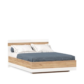 Полутороспальная кровать Фиджи 1400 с подъемным механизмом ЛД 659.081, Дуб золотой/Белый в Омске