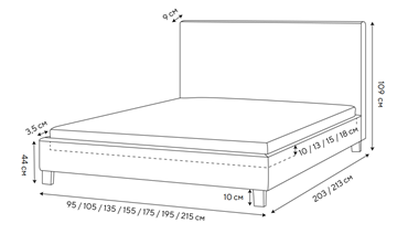 Кровать полутороспальная Lino 140х200, Велюр (Monopoly Прованский синий (792)) в Омске - предосмотр 1