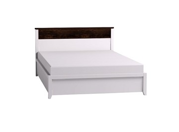 Кровать полутороспальная Норвуд 33 с гибкими ламелями металл, Белый-Орех шоколадный в Омске
