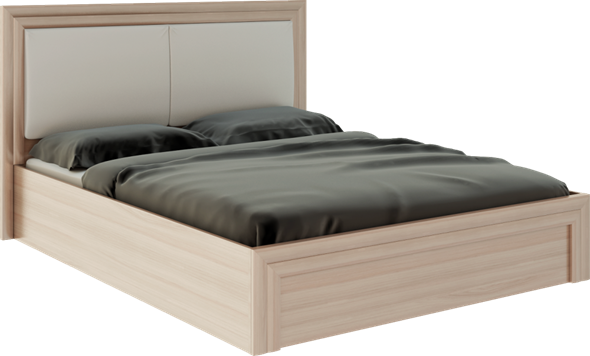 Кровать с механизмом 2-спальная Глэдис М32 (Шимо светлый/Белый текстурный) в Омске - изображение
