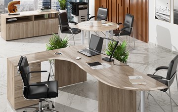 Офисный набор мебели Wave 2, рабочий стол и конференц-стол в Омске