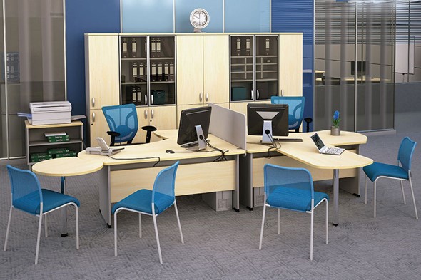 Комплект офисной мебели Boston для 2 сотрудников по работе с клиентами в Омске - изображение
