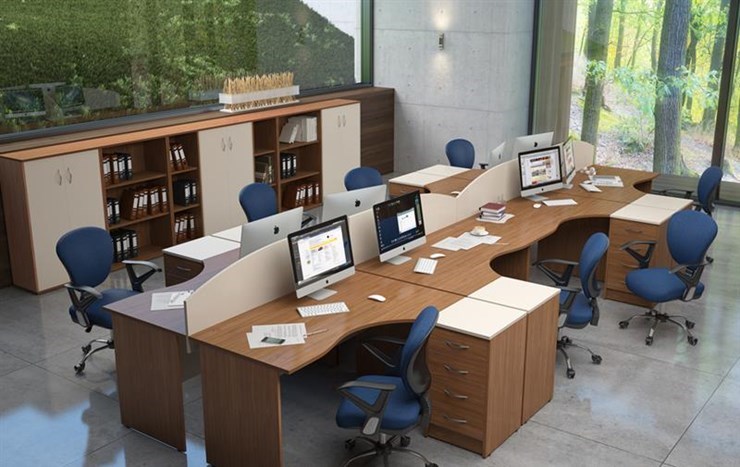 Комплект офисной мебели IMAGO - рабочее место, шкафы для документов в Омске - изображение