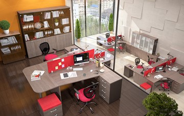Офисный набор мебели Xten с большим шкафом для документов для 2 сотрудников в Омске