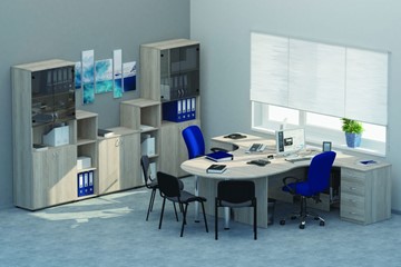 Мебель для персонала Twin для 2 сотрудников с совмещенными столами в Омске - предосмотр