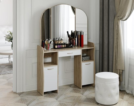 Туалетный столик София Т2, цвет Дуб сонома/Белый в Омске - изображение