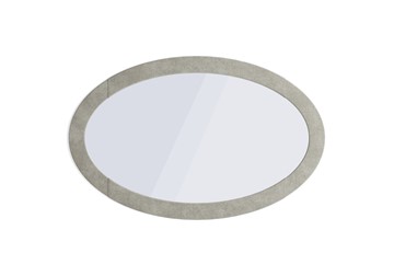 Зеркало прямоугольное овальное, Микровелюр светло-серый в Омске
