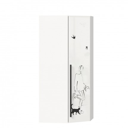 Шкаф угловой Джоли 45 ЛД 535.030, Серый шелк в Омске - изображение