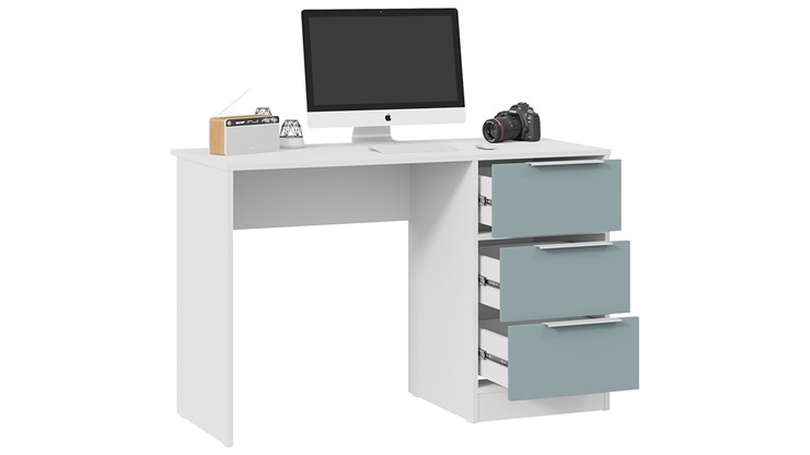 Письменный стол Марли Тип 1 (Белый/Серо-голубой) в Омске - изображение 1