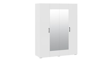 Шкаф для одежды 4-х дверный с зеркалом Нео (Белый) в Омске