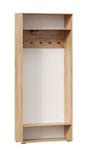 Шкаф двухстворчатый Фиджи с декоративными накладками 659.310, Дуб Золотой/Белый в Омске - изображение 2