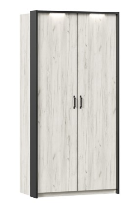 2-створчатый шкаф Техно с паспарту, Дуб крафт белый в Омске - изображение