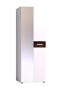 Шкаф для одежды Норвуд 54 фасад зеркало + стандарт, Белый-Орех шоколадный в Омске