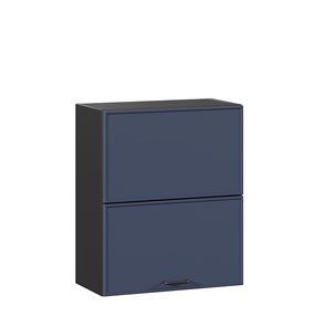 Настенный горизонтальный шкаф 600 комбинированный Индиго ЛД 298.970.000.167, Чёрный/Тёмно-синий в Омске