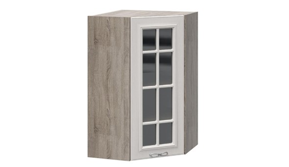 Кухонный угловой шкаф Сабрина c углом 45° со стеклом ВУ45_96-(40)_1ДРс в Омске - изображение
