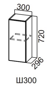 Распашной кухонный шкаф Модерн New, Ш300/720, МДФ в Омске
