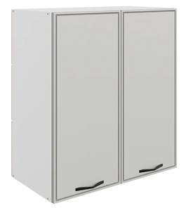 Кухонный навесной шкаф Монако L800 Н720 (2 дв. гл.), белый/маус матовый в Омске