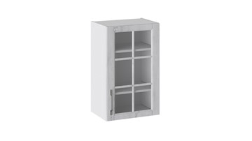Кухонный шкаф Прованс (Белый глянец/Санторини светлый) со стеклом В_72-45_1ДРс в Омске