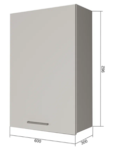 Кухонный навесной шкаф В9 60, Сатин/Белый в Омске