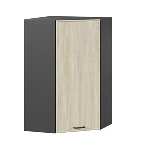 Угловой кухонный шкаф высокий Индиго ЛД 298.620.000.075, Чёрный/Дуб Мадейра топаз в Омске