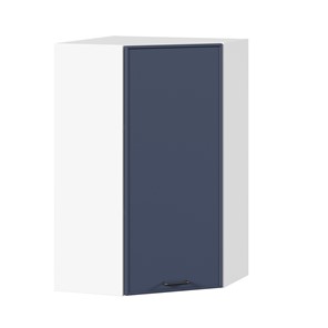 Угловой настенный шкаф высокий Индиго ЛД 298.620.000.117, Белый/Тёмно-синий в Омске