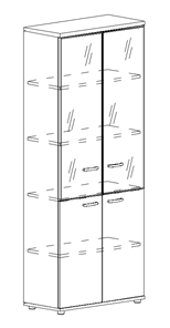 Шкаф для документов Albero, со стеклянными дверьми (78х36,4х193) в Омске