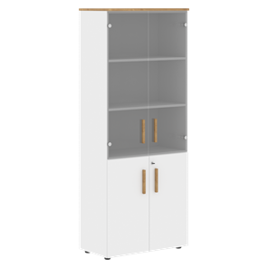 Широкий шкаф высокий FORTA Белый-Дуб Гамильтон FHC 80.2(Z) (798х404х1965) в Омске