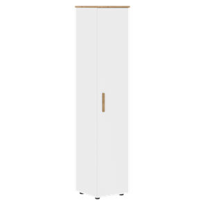 Высокий шкаф с глухой дверью колонна FORTA Белый-Дуб Гамильтон  FHC 40.1 (L/R) (399х404х1965) в Омске