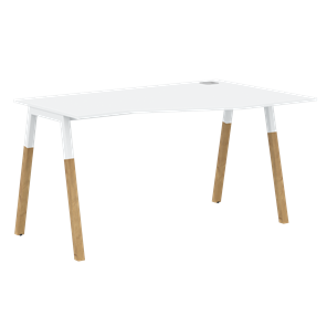 Письменный стол правый FORTA Белый-Белый-Бук  FCT 1367 (R) (1380х900(670)х733) в Омске