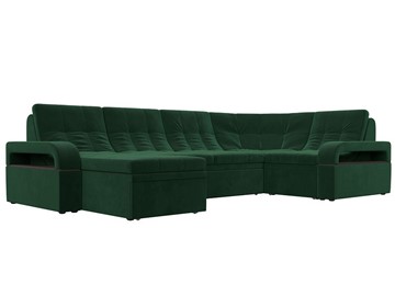 П-образный диван Лига-035, Зеленый (велюр) в Омске