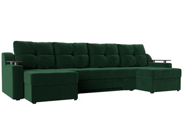 П-образный диван Сенатор, Зеленый (Велюр) боннель в Омске