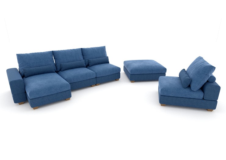 П-образный диван V-10-M П (П1+Д4+Д2+УС+ПС), Memory foam в Омске - изображение 2