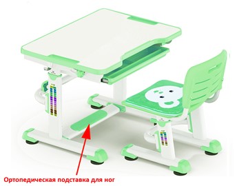 Стол растущий и стул Mealux BD-08 Teddy, green, зеленая в Омске