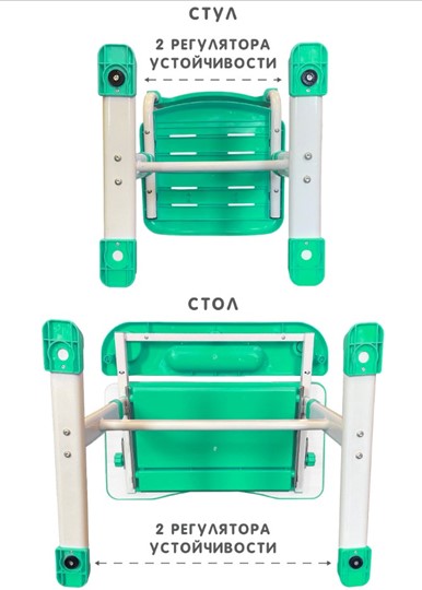Растущие парта + стул SET HOLTO-17А, зеленый в Омске - изображение 12